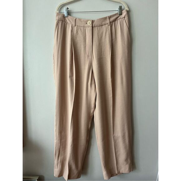 Mango Light Pink Viscose Wide Leg Pants - Picture 3 of 7